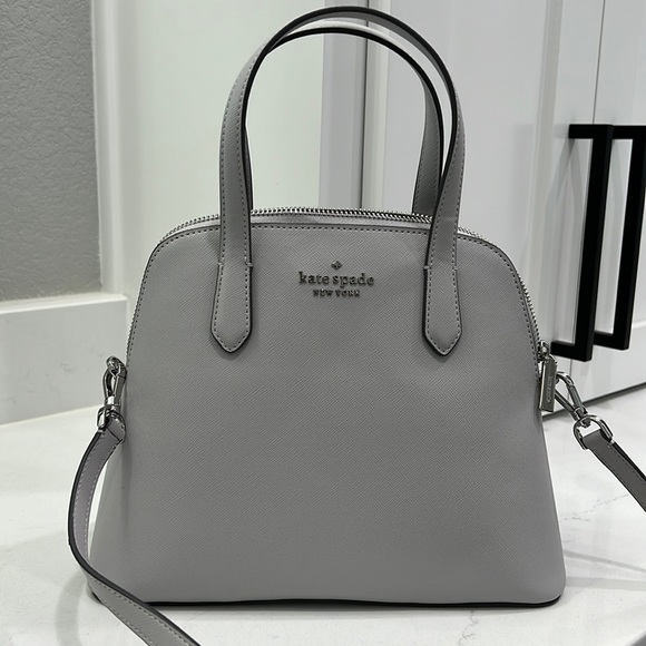 kate spade Handbags - NWT KATE SPADE MED DOME STCHL K8701 SAFFIANO PVC PLATINUM G (020) TOV SCHUYLER